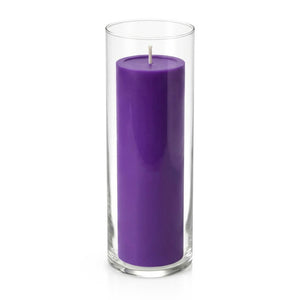Richland Pillar Candle 9" & Eastland Cylinder Holder 10.5" Set of 12 (Choose your Color)