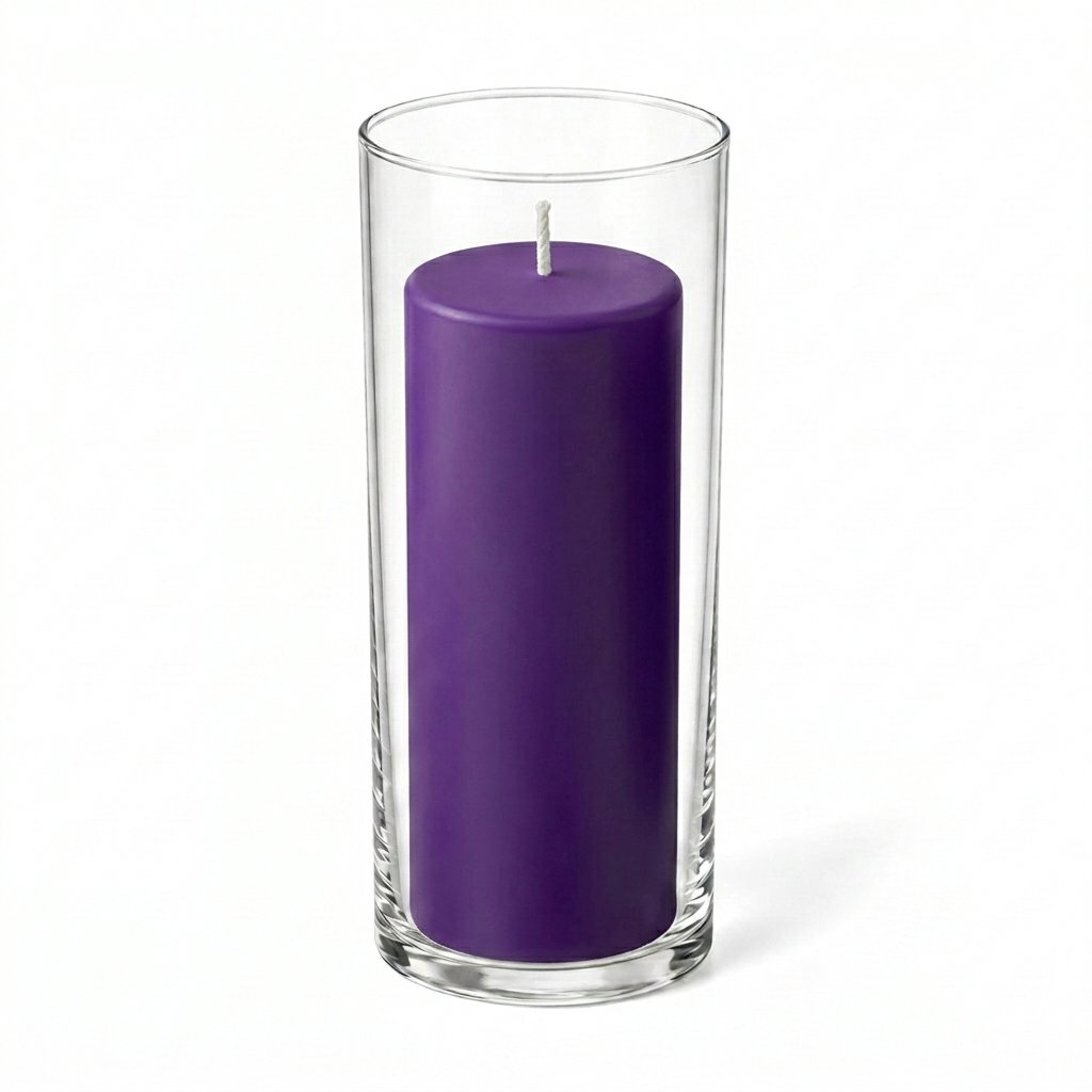 Richland Pillar Candle 9" & Eastland Cylinder Holder 10.5" Set of 12 (Choose your Color)