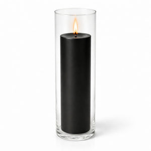 Richland Pillar Candle 9" & Eastland Cylinder Holder 10.5" Set of 12 (Choose your Color)