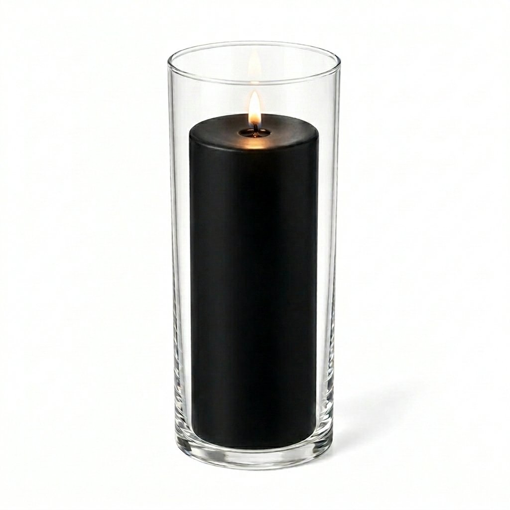 Richland Pillar Candle 9" & Eastland Cylinder Holder 10.5" Set of 12 (Choose your Color)