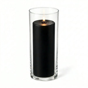 Richland Pillar Candle 9" & Eastland Cylinder Holder 10.5" Set of 12 (Choose your Color)