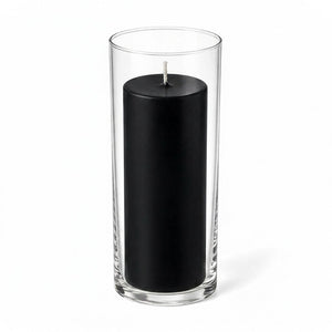 Richland Pillar Candle 9" & Eastland Cylinder Holder 10.5" Set of 12 (Choose your Color)