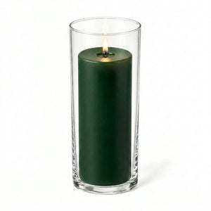 Richland Pillar Candle 9" & Eastland Cylinder Holder 10.5" Set of 12 (Choose your Color)