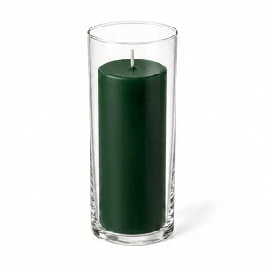 Richland Pillar Candle 9" & Eastland Cylinder Holder 10.5" Set of 12 (Choose your Color)