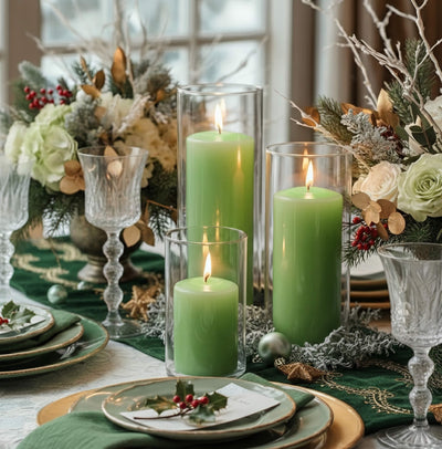 Richland Pillar Candle 3"x3" Green - thumbnail number 7