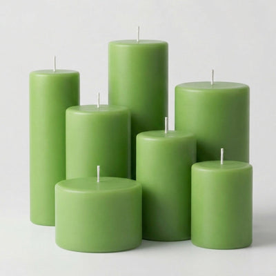 Richland Pillar Candle 3"x3" Green - thumbnail number 3