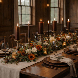 Richland Pillar Candles 3"x9" Brown Set of 6