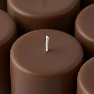 Richland Pillar Candles 3"x9" Brown Set of 6