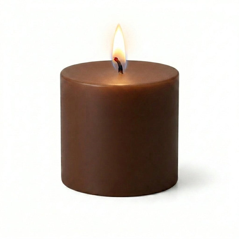 Richland Pillar Candle 3"x3" Brown - thumbnail number 2