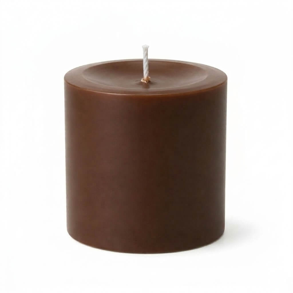 Richland Pillar Candles 3"x3" Brown Set of 12