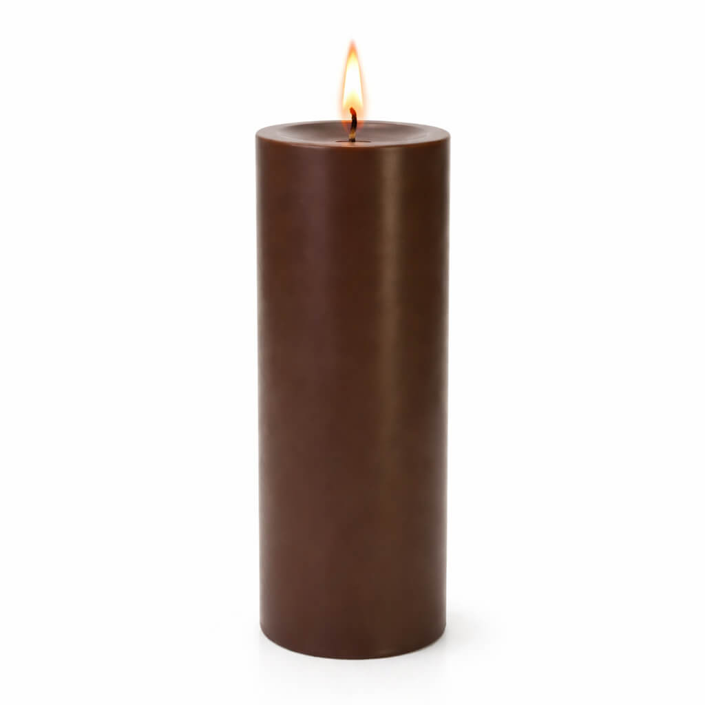 Richland Pillar Candles 3"x9" Brown Set of 6