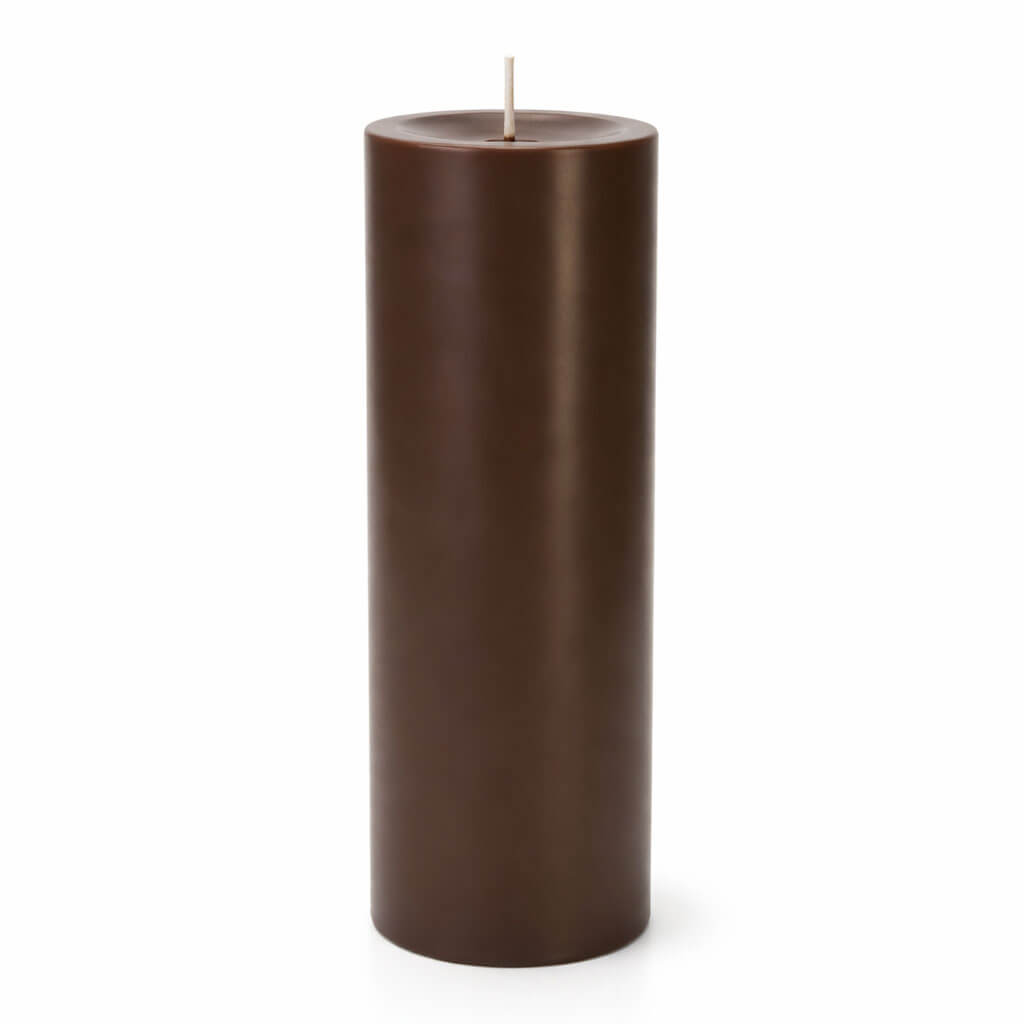 Richland Pillar Candles 3"x9" Brown Set of 6