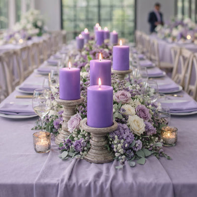 Richland Pillar Candles 3"x3" Lavender Set of 12 - thumbnail number 6