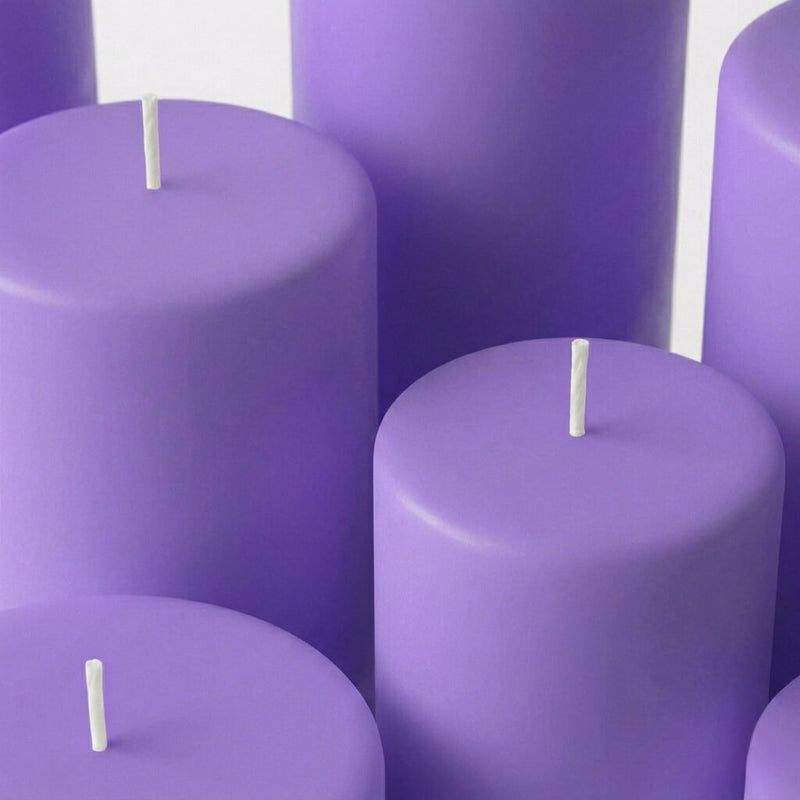 Richland Pillar Candles 3"x3" Lavender Set of 12 - thumbnail number 5