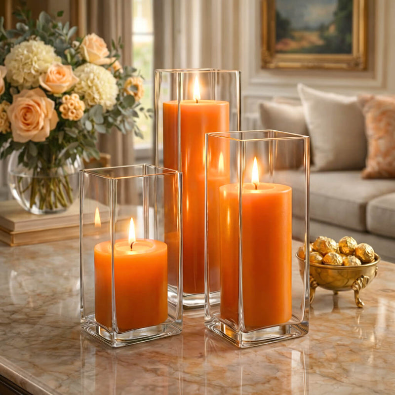 Richland Pillar Candle 3"x3" Orange - thumbnail number 9