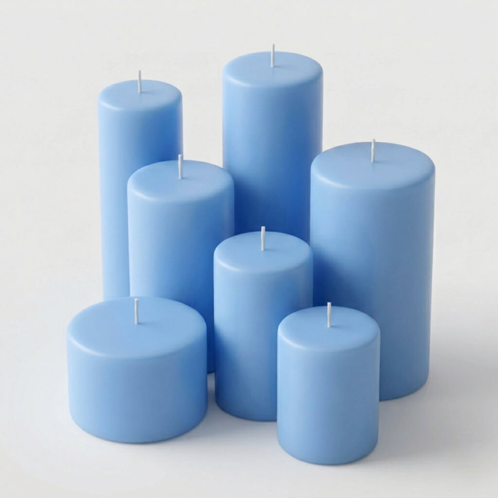 Richland Pillar Candles 3"x6" Light Blue Set of 24