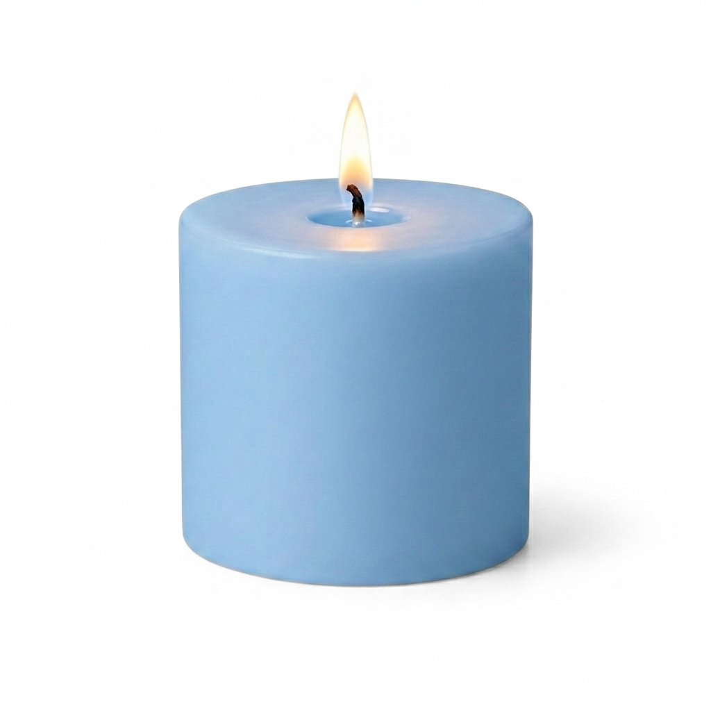 Richland Pillar Candle 3"x3" Light Blue Set of 48