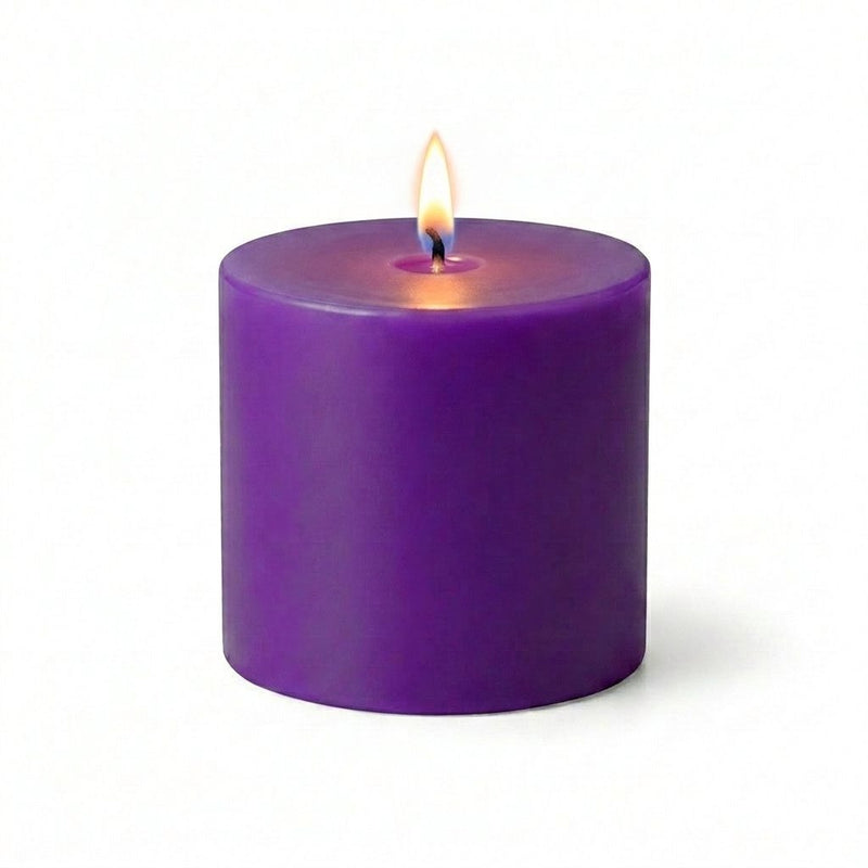 Richland Pillar Candles 3"x3" Purple Set of 24 - thumbnail number 2