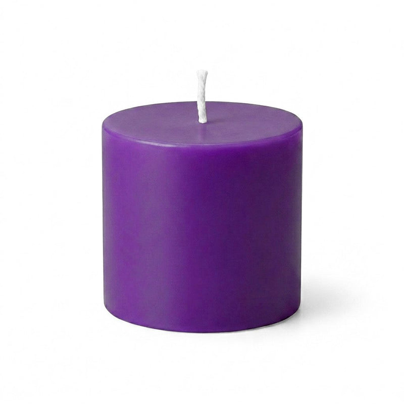 Richland Pillar Candles 3"x3" Purple Set of 24 - thumbnail number 1
