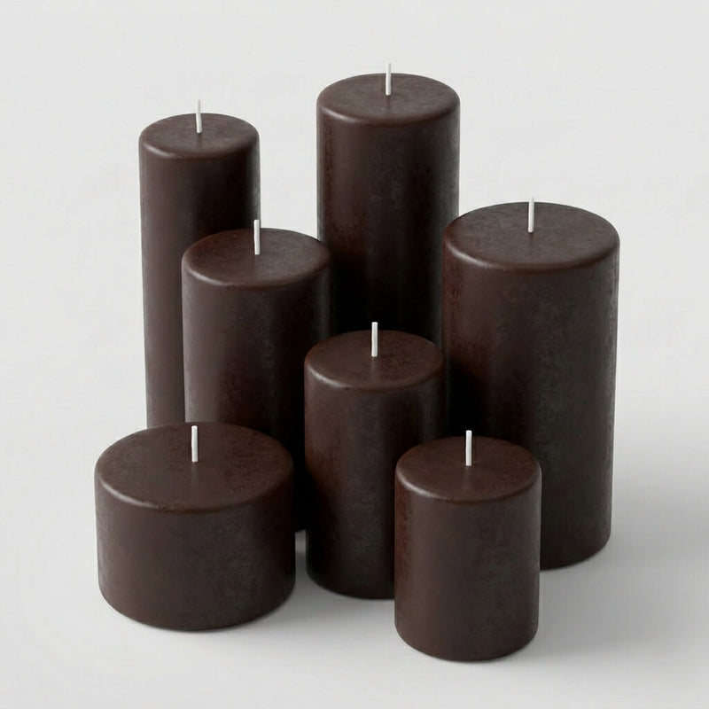 Richland Pillar Candle 3"x9" Dark Chocolate - thumbnail number 4