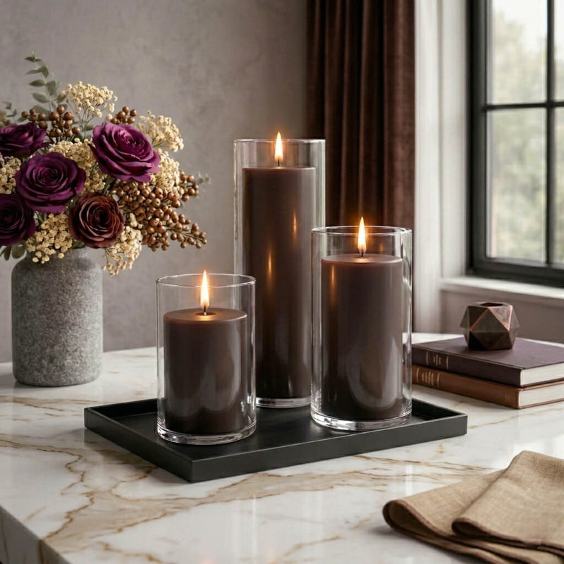 Richland Pillar Candle 3"x9" Dark Chocolate - thumbnail number 9