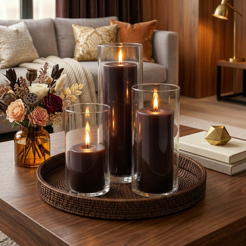 Richland Pillar Candle 3"x9" Dark Chocolate - thumbnail number 10