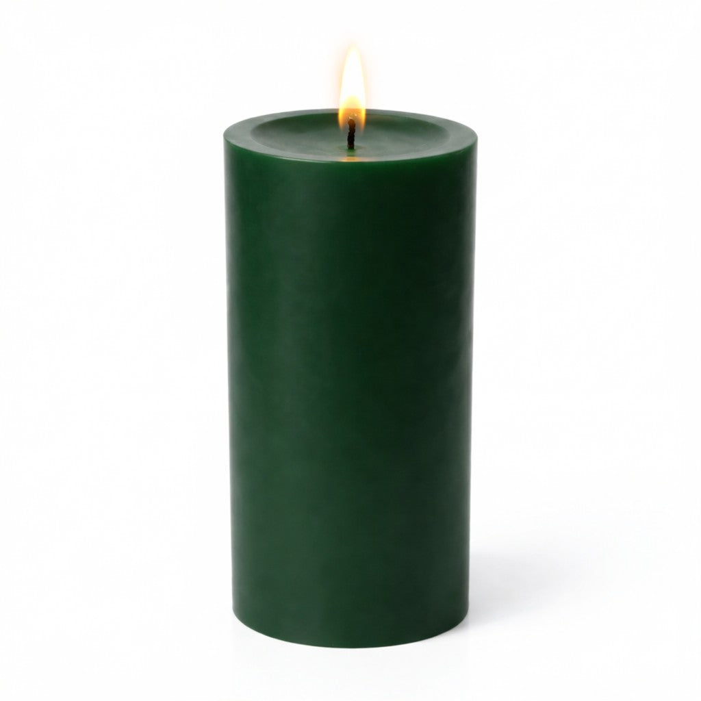 Richland Pillar Candles 3"x6" Dark Green Set of 24