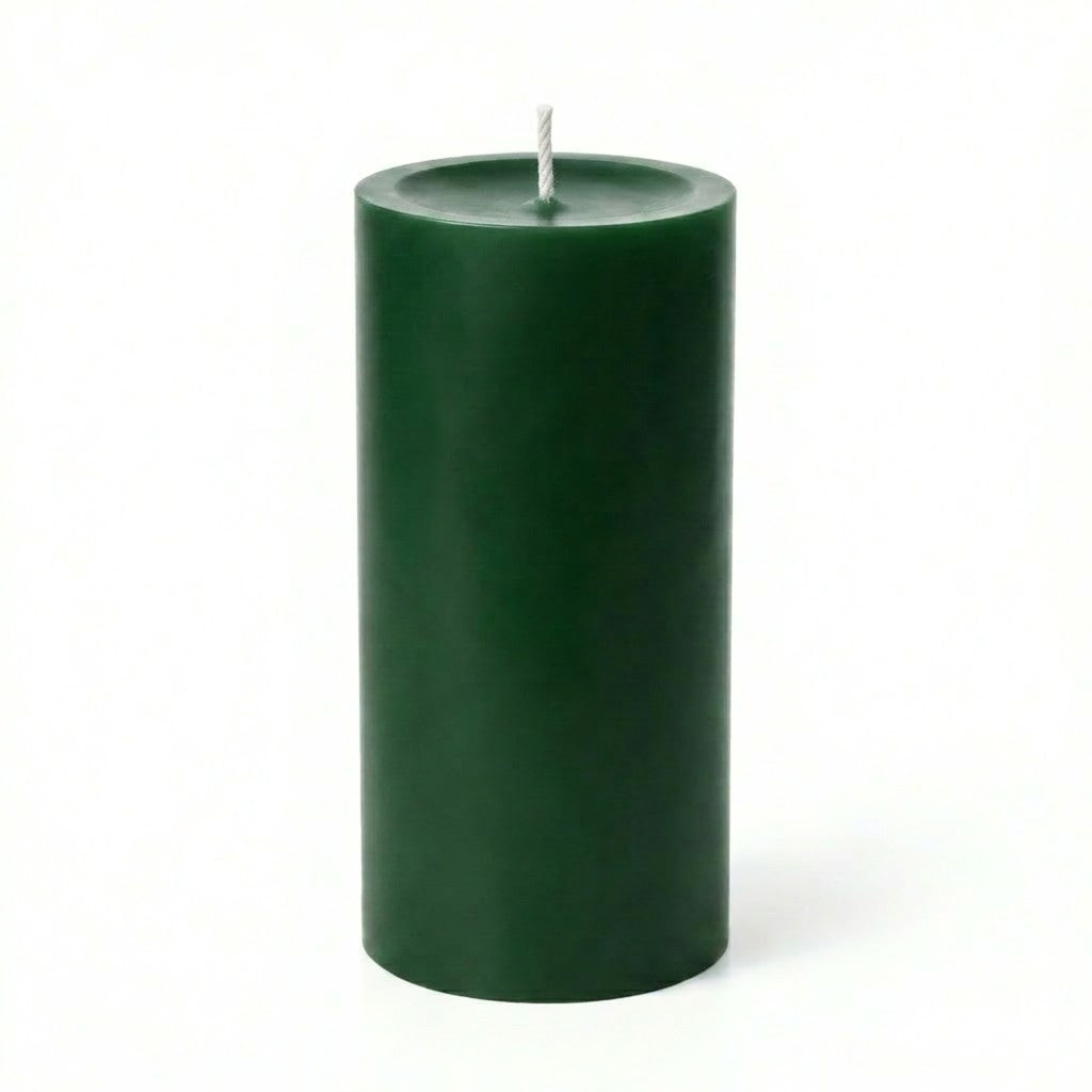 Richland Pillar Candles 3"x6" Dark Green Set of 24