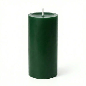 Richland Pillar Candles 3"x6" Dark Green Set of 24