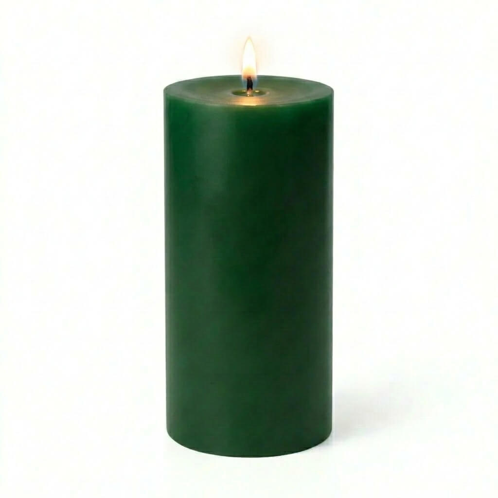 Richland Pillar Candles 3"x6" Dark Green Set of 24