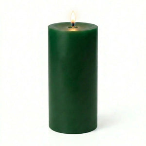 Richland Pillar Candles 3"x6" Dark Green Set of 24