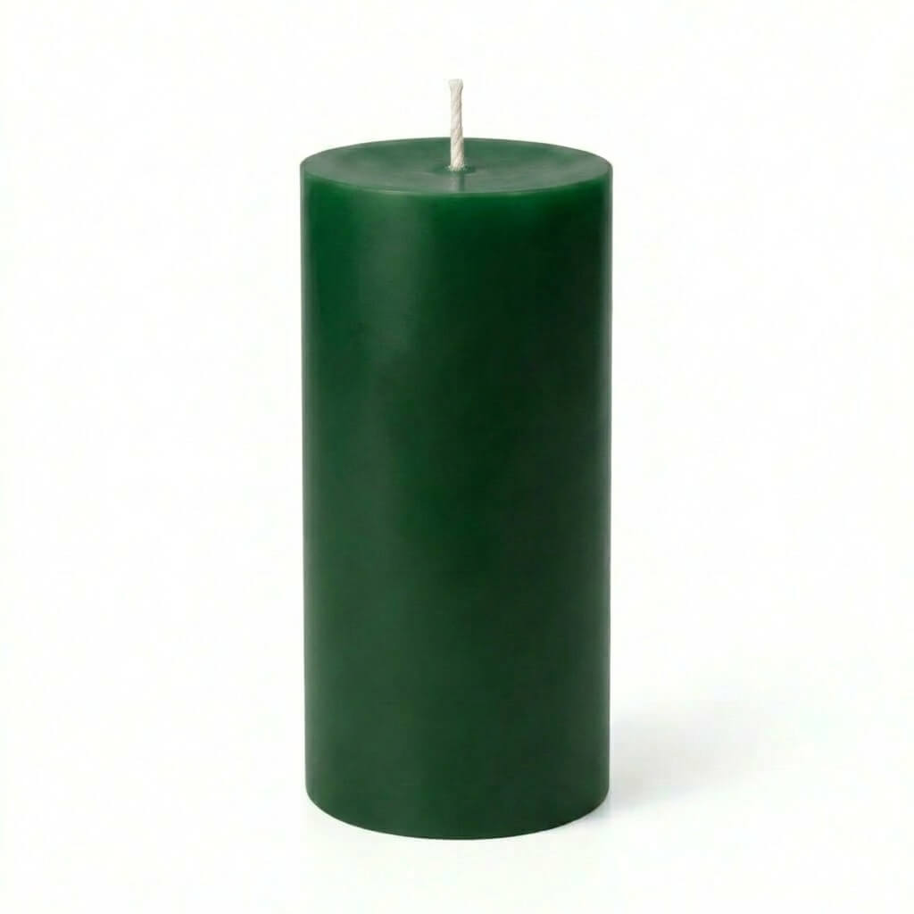 Richland Pillar Candles 3"x6" Dark Green Set of 24