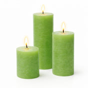Richland Rustic Pillar Candle 3"x3", 3"x6" & 3"x9" Green Set of 36 - thumbnail number 2