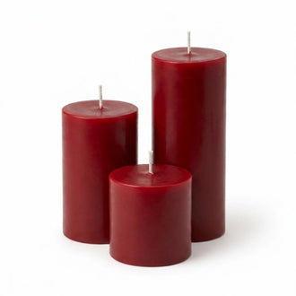 Richland Pillar Candles 4"x4", 4"x6" & 4"x9" Red Set of 3