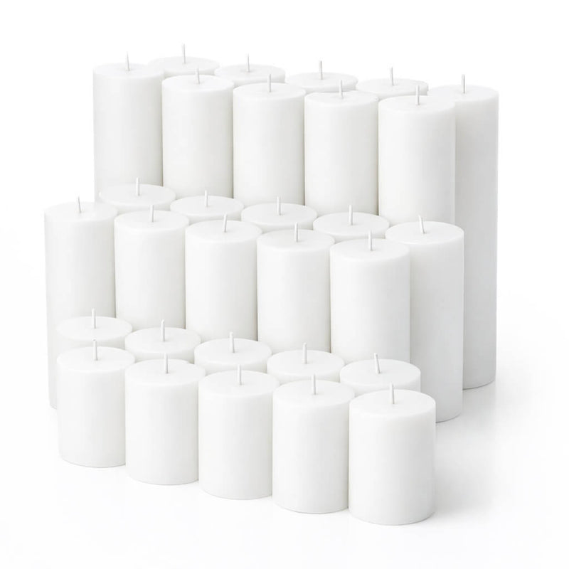 Richland Pillar Candles 2"x3", 2"x6", 2"x9" Set of 30 - thumbnail number 1