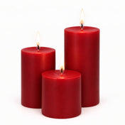 Richland Pillar Candles 4 x4", 4"x6" & 4"x9 Red Set of 18 - thumbnail number 1