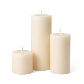 Richland Pillar Candles 3"x3", 3"x6" & 3"x9" Ivory Set of 3
