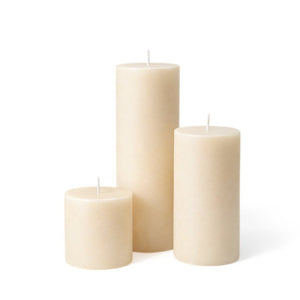 Richland Pillar Candles 3"x3", 3"x6" & 3"x9" Ivory Set of 18