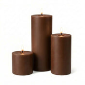 Richland Pillar Candles 3"x3", 3"x6" & 3"x9" Brown Set of 12 - thumbnail number 2
