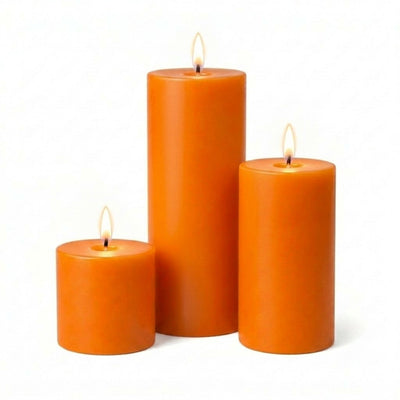 Richland Pillar Candles 3"x3", 3"x6" & 3"x9" Orange Set of 36 - thumbnail number 2