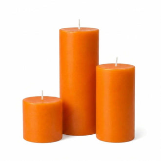 Richland Pillar Candles 3"x3", 3"x6" & 3"x9" Orange Set of 3
