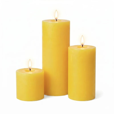 Richland Pillar Candles 3"x3", 3"x6" & 3"x9" Yellow Set of 18 - thumbnail number 2
