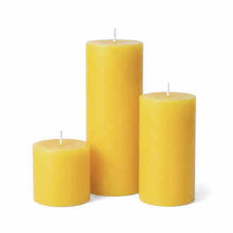 Richland Pillar Candles 3"x3", 3"x6" & 3"x9" Yellow Set of 3
