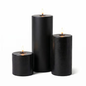 Richland Pillar Candles 3"x3", 3"x6" & 3"x9" Black Set of 12 - thumbnail number 2