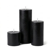 Richland Pillar Candles 3"x3", 3"x6" & 3"x9" Black Set of 12 - thumbnail number 1