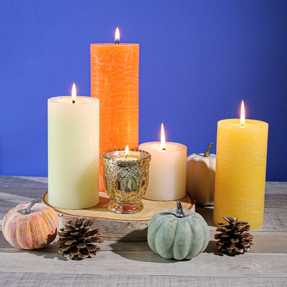 Richland Rustic Pillar Candle 3"x 6" Ivory Set of 12