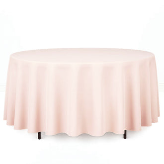 Premium Polyester Round Tablecloth 108" - 220GSM - Blush - By TCF Linen