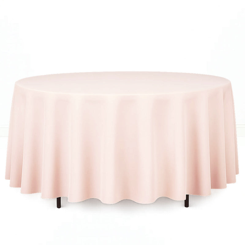 Premium Polyester Round Tablecloth 108" - 220GSM - Blush - By TCF Linen - thumbnail number 1