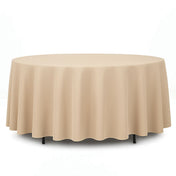 Premium Polyester Round Tablecloth 108" - 220GSM - Beige - By TCF Linen - thumbnail number 1