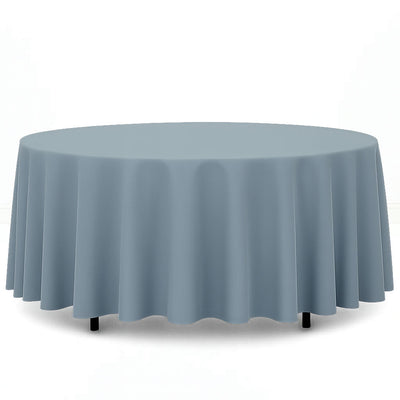 Premium Polyester Round Tablecloth 108" - 220GSM - Dusty Blue - By TCF Linen